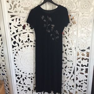 Vintage Long Black Velvet Dress